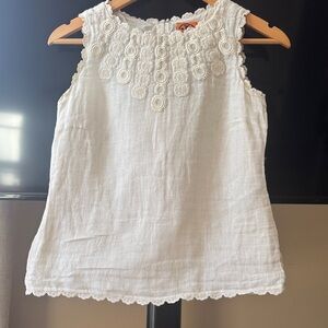 Tory Burch White Sleeveless Blouse
